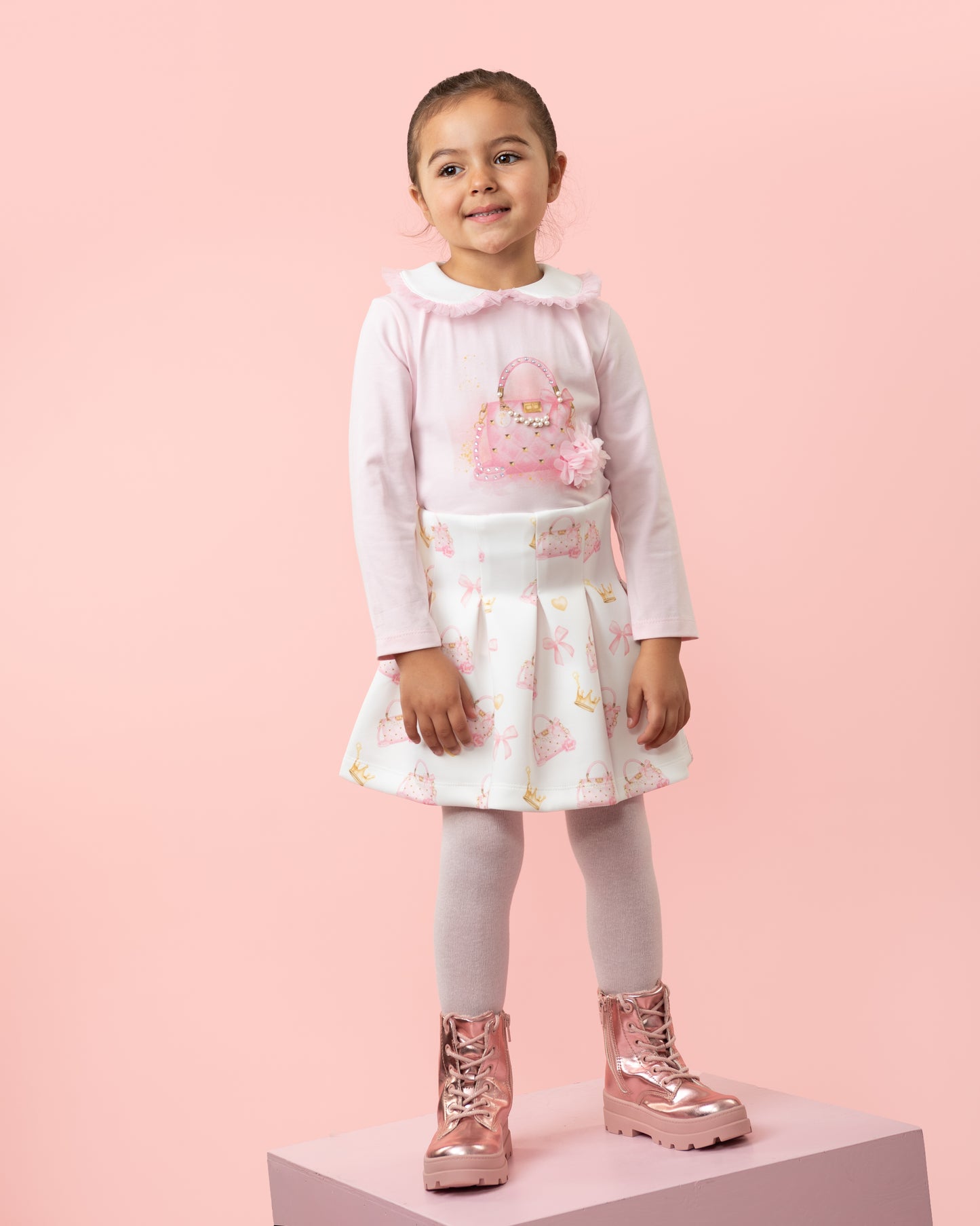 Caramelo Kids Girls Pink Pure Luxe Skirt Set