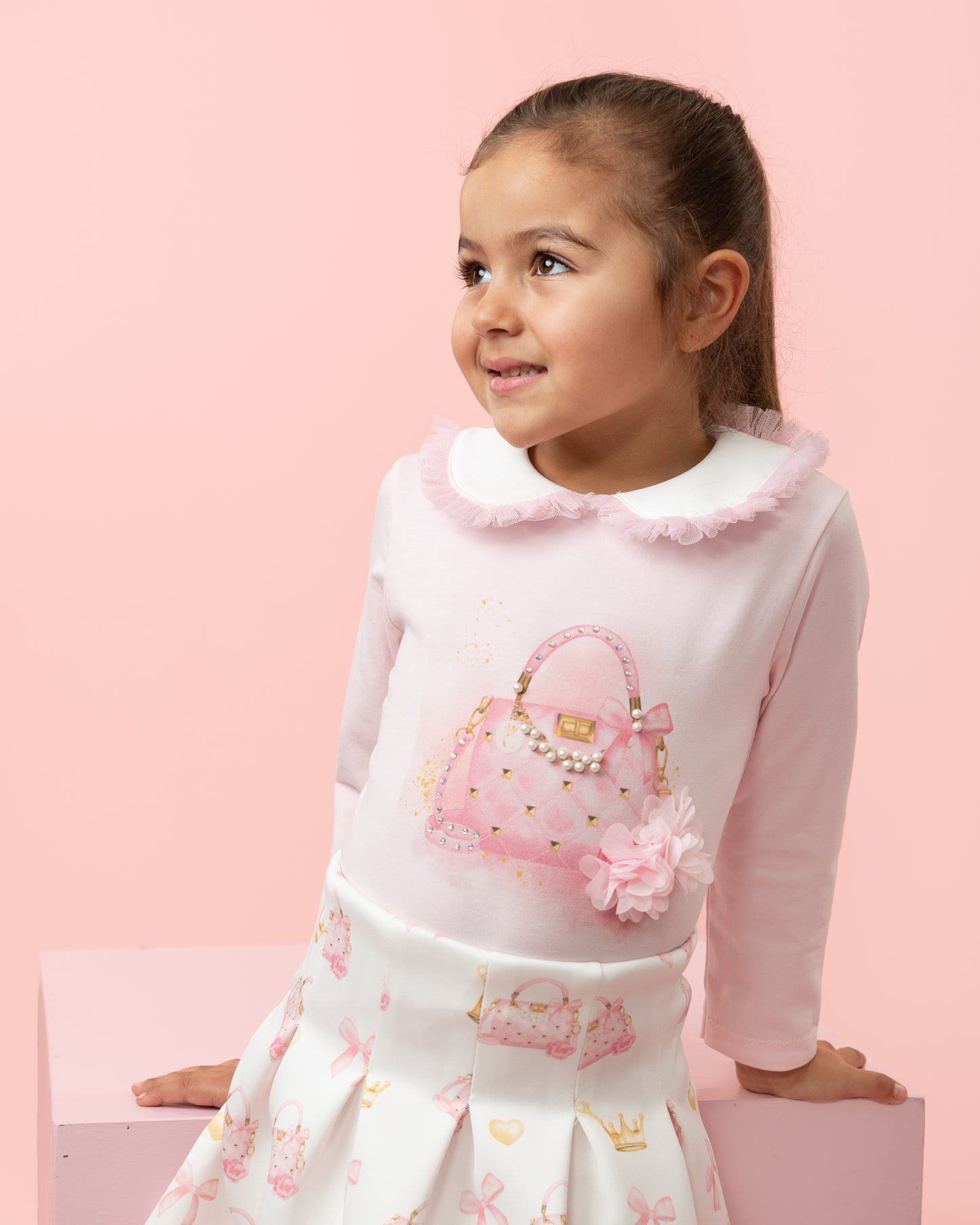 Caramelo Kids Girls Pink Pure Luxe Skirt Set