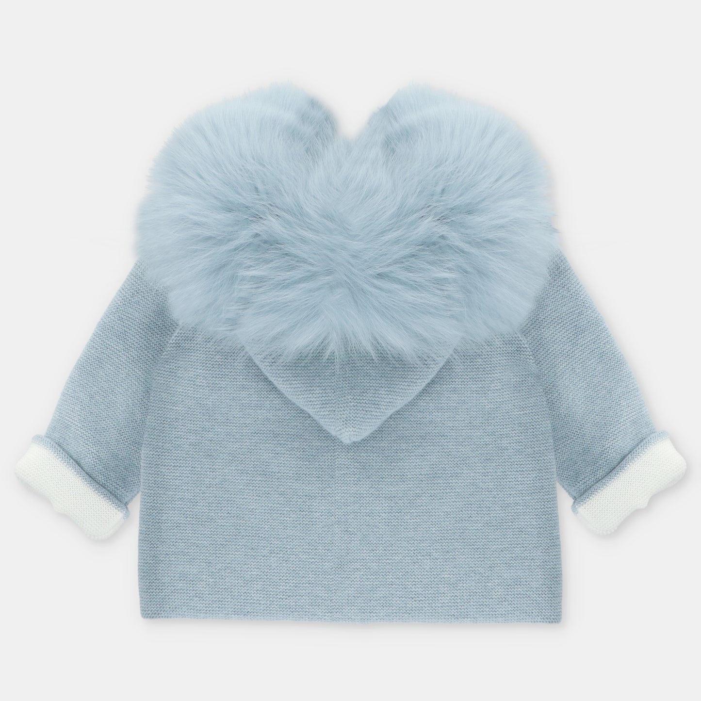 Martin Aranda Boys Knitted Blue Fur Hooded Coat *Preorder