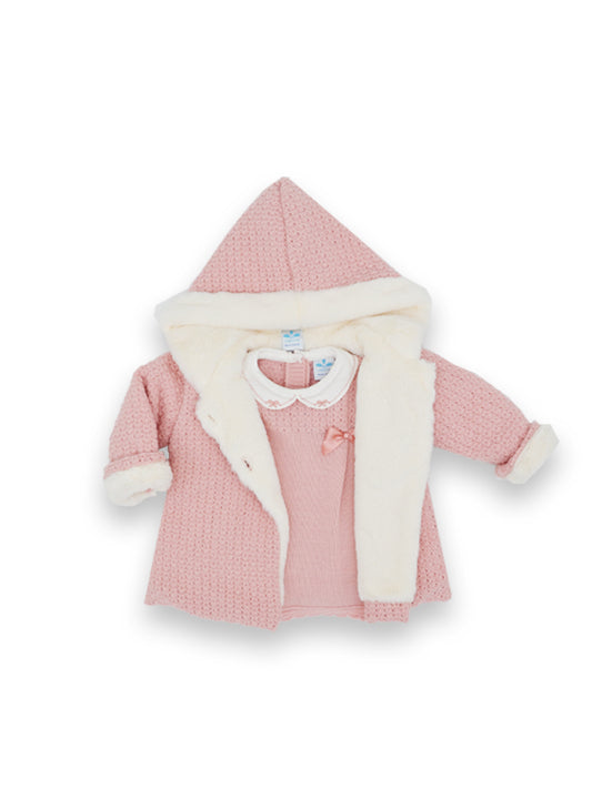 Sardon Girls Blush Pink Coat and Dress Set