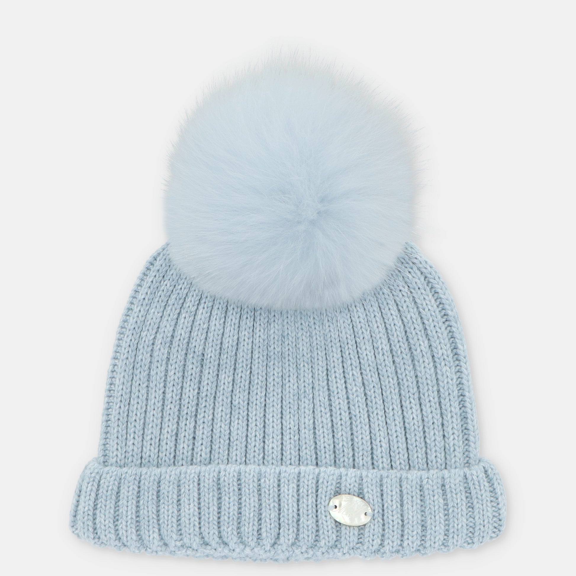 Martin Aranda Boys Knitted Blue Fur Hat