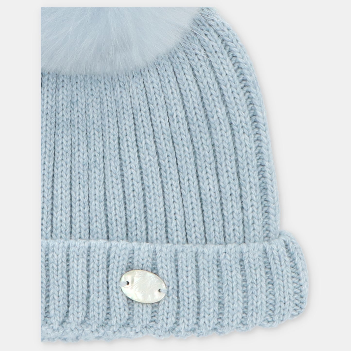 Martin Aranda Boys Knitted Blue Fur Hat *Preorder