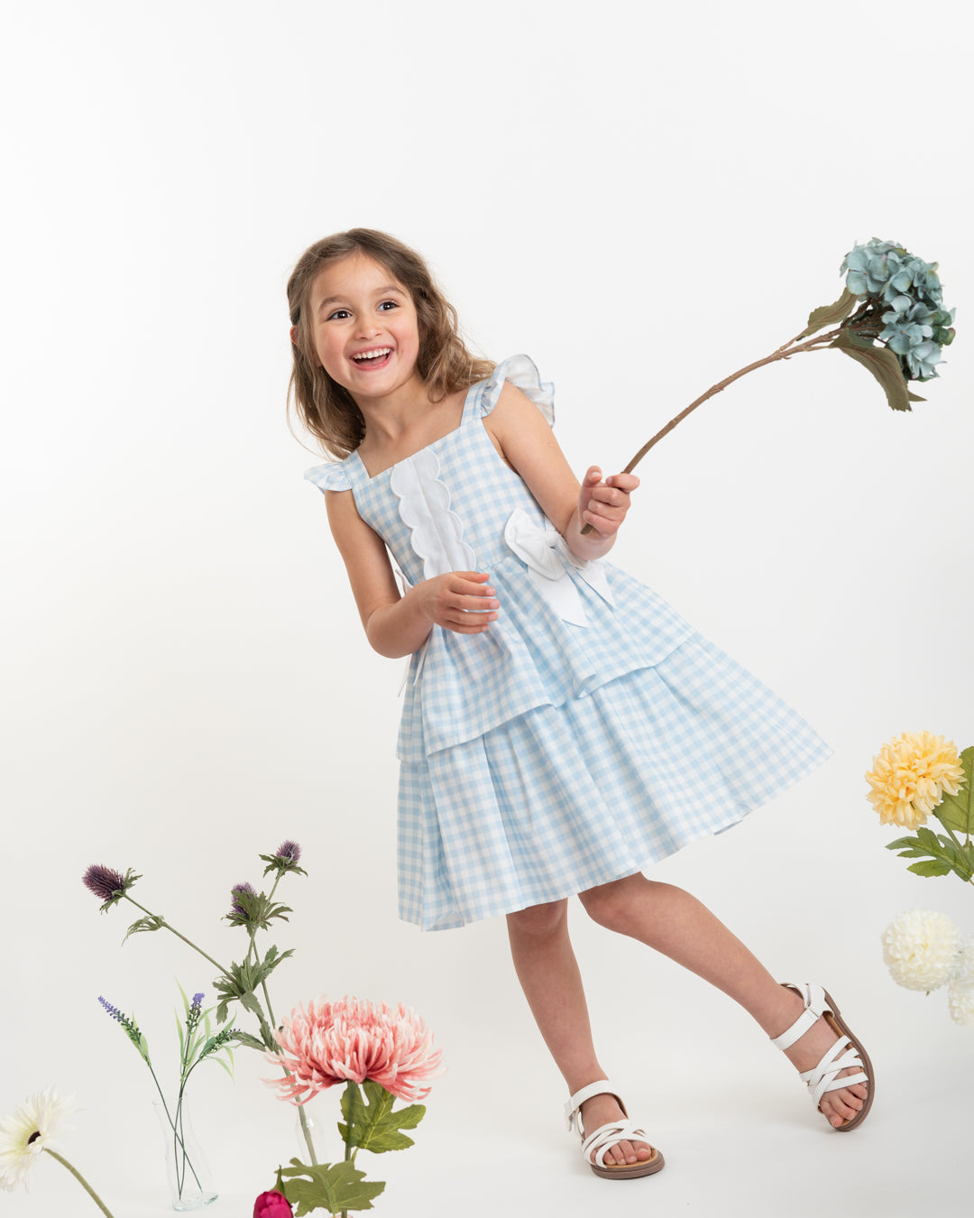 Caramelo Kids Girls Sky Country Kitchen Bow Dress