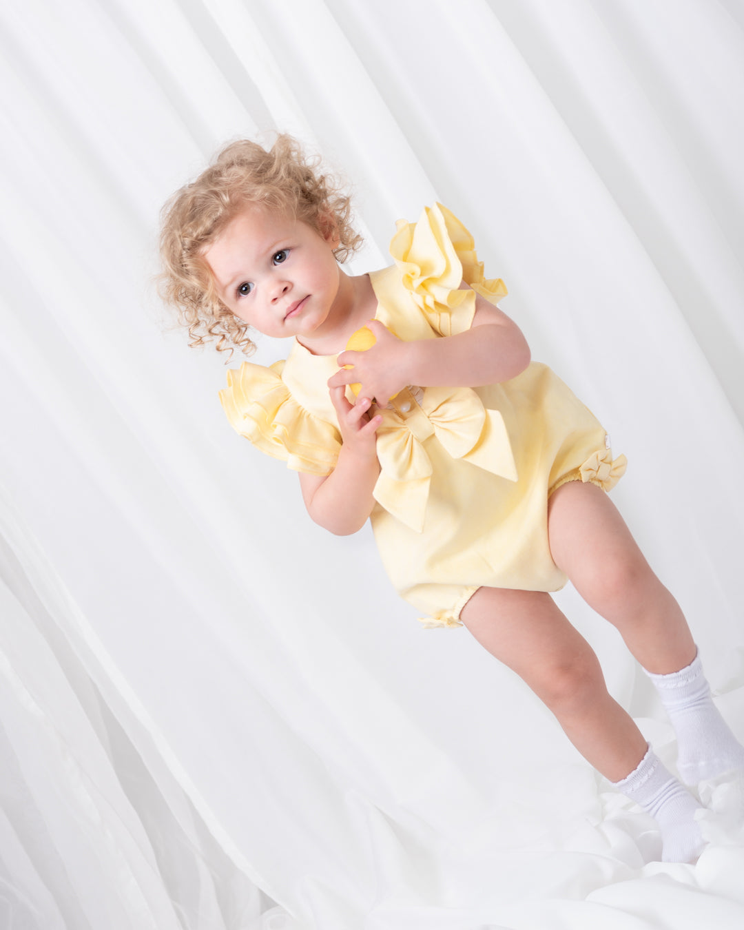 Caramelo Kids Baby Girls Lemon Summer Fete Romper