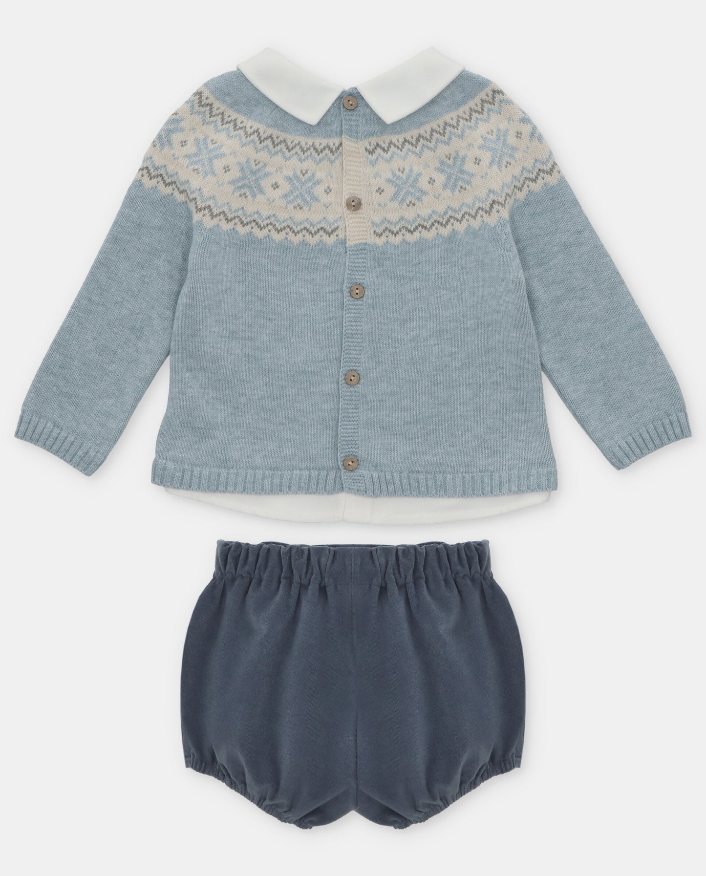 Martin Aranda Baby Blue Kntted Jumper & Shorts Set