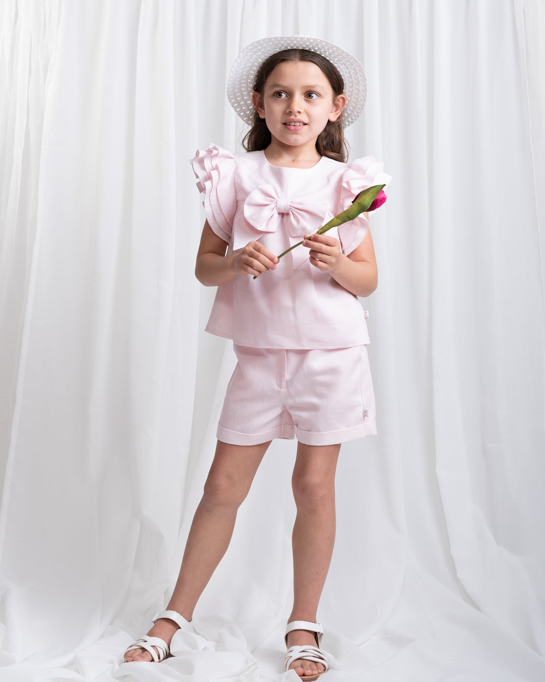 Caramelo Kids Girls Pink Summer Shorts Set