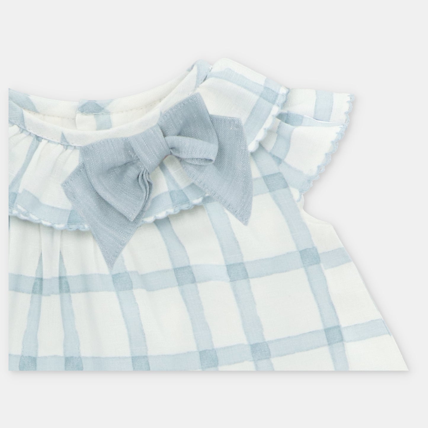 Martin Aranda Girls Blue Check Blouse & Bloomers