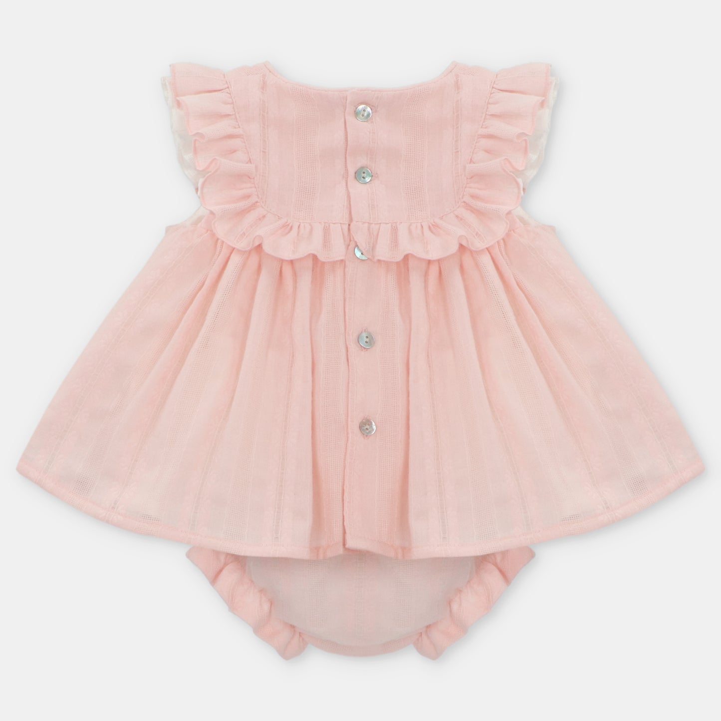 Martin Aranda Girls Pink Blush Blouse & Bloomers