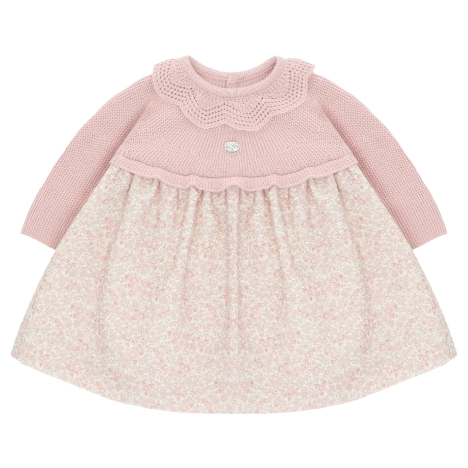 Martin Aranda Girls Knitted Blush Pink Dress & Knickers