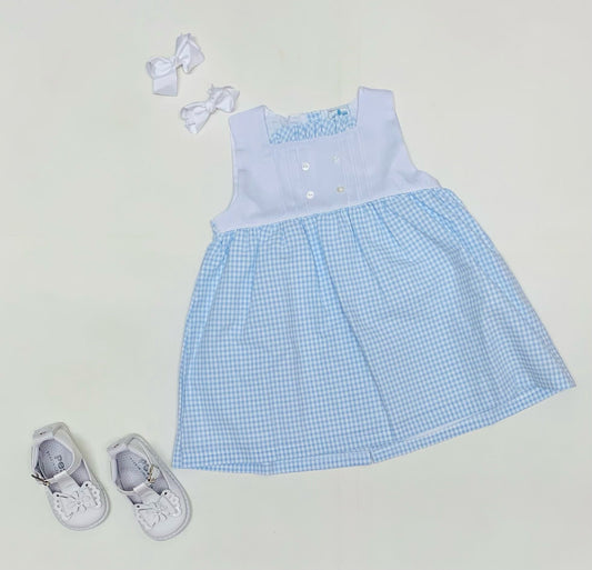 Sardon Girls Blue Striped Dress