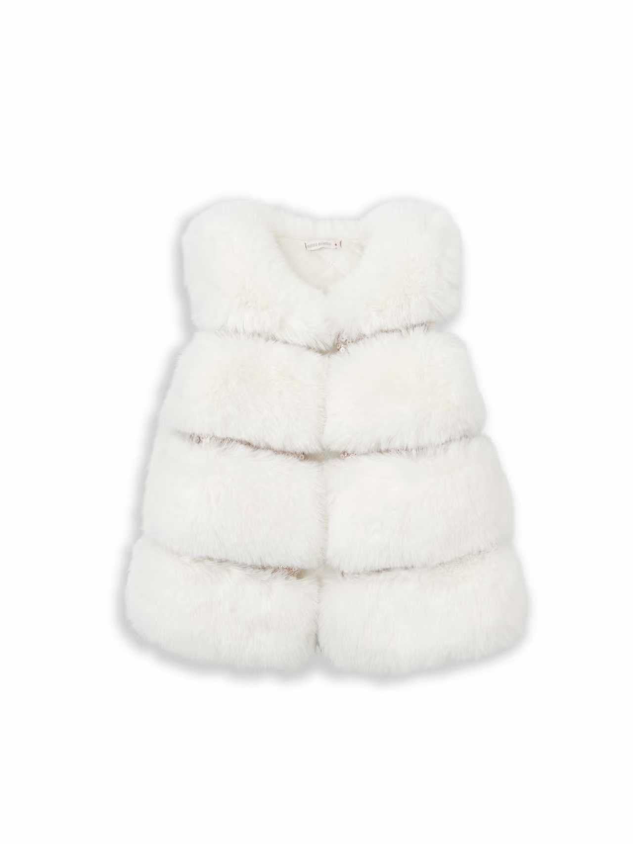 Giorgio Bambino Ivory Faux Fur Gillet