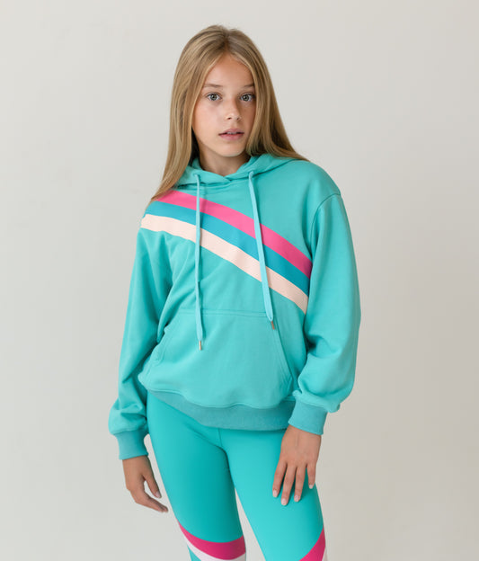 D by Dolly Aqua Oversized Rainbow Jumper