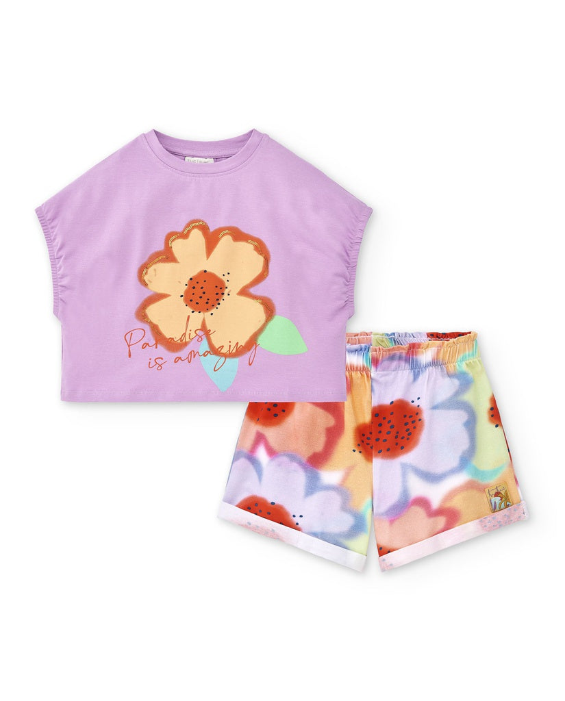 Tuc Tuc Girls Lilac T shirt & Shorts Set