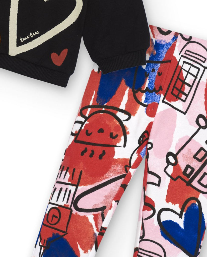 Tuc Tuc Cartoon Calling Heart Leggings Set