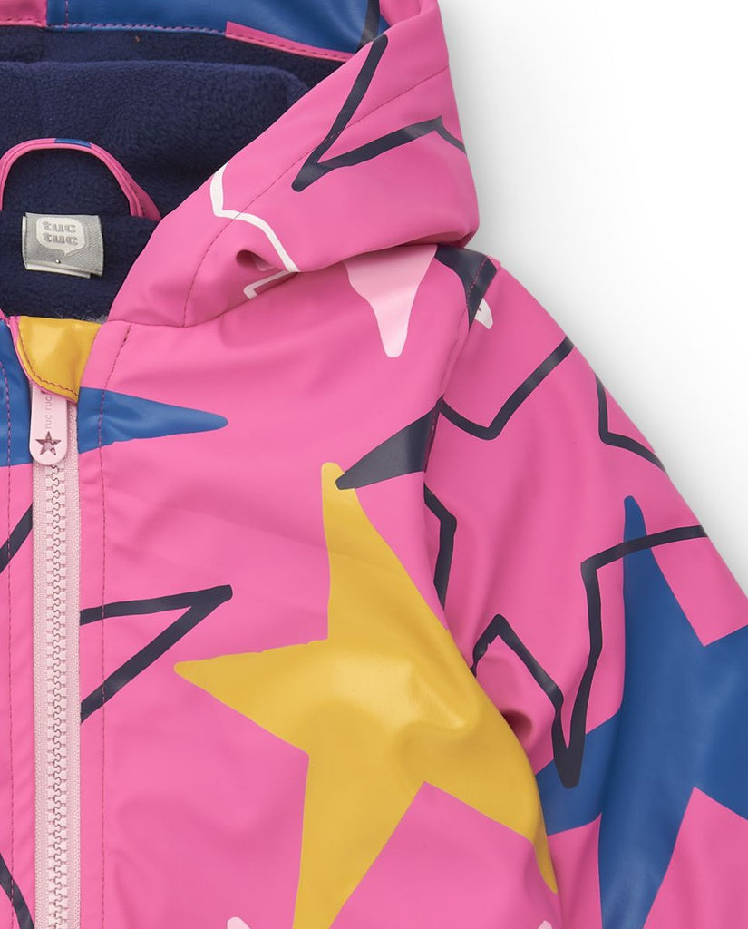 Tuc Tuc Amazing Blue Star Pink Rain Coat