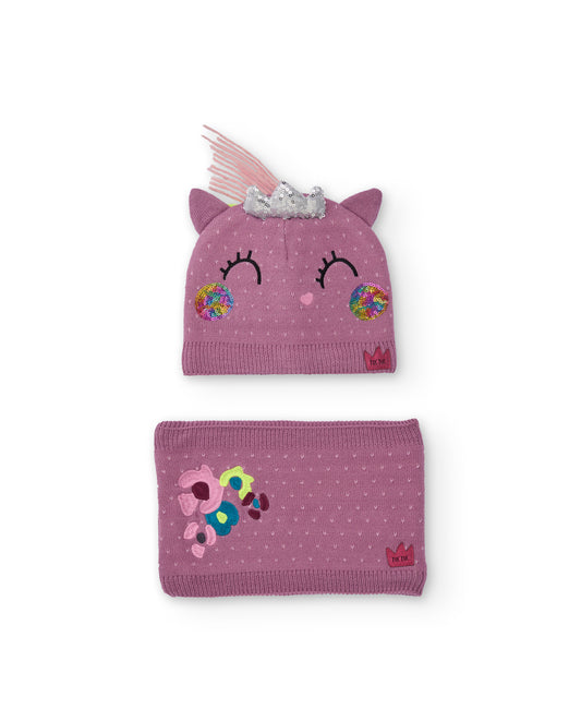 Tuc Tuc Lilac Hat and Snood Set