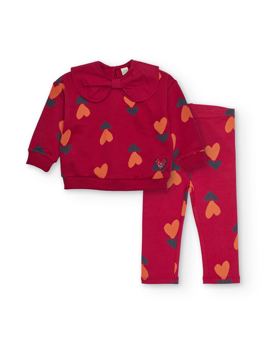 Tuc Tuc Red Collared Leggings set