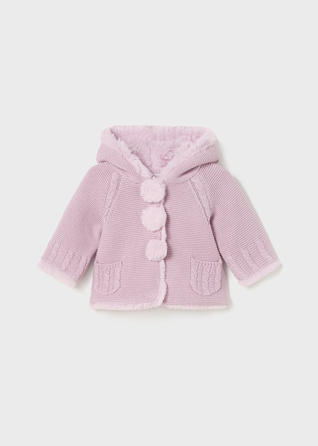 Mayoral Baby Girls Mauve Lilac Purple Knitted Pram Coat