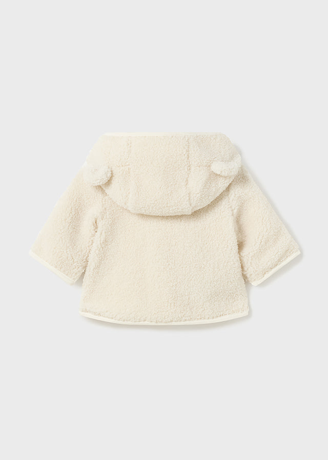 Mayoral Baby Ivory Hooded Teddy Fleece Baby Jacket