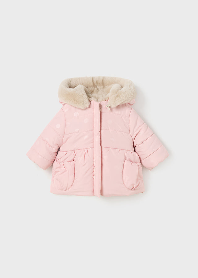 Mayoral Baby Girls Pink & Beige Reversible Coat