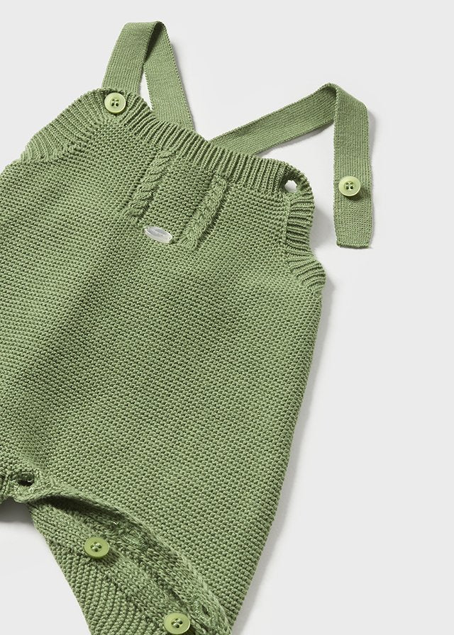 Mayoral Baby Boys Grey & Green Knitted Babysuit Set