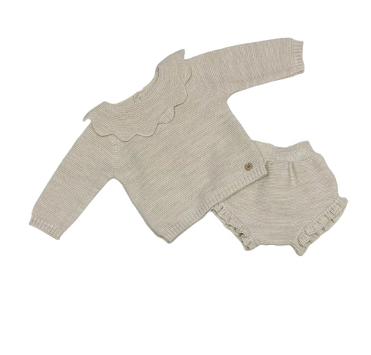 Martin Aranda Boys Knitted Collar Stone 3PC Set