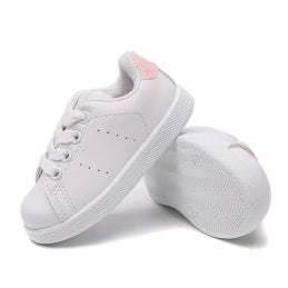 Girls Pink Sequin Sneakers