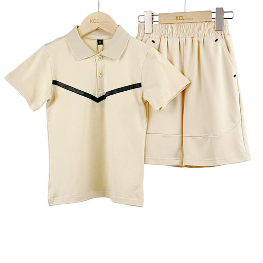 Boys Stone Chevron T Shirt & Shorts Set