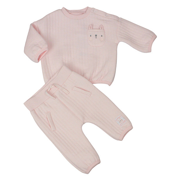 Baby Girl Pink Teddy Rib 2PC Outfit