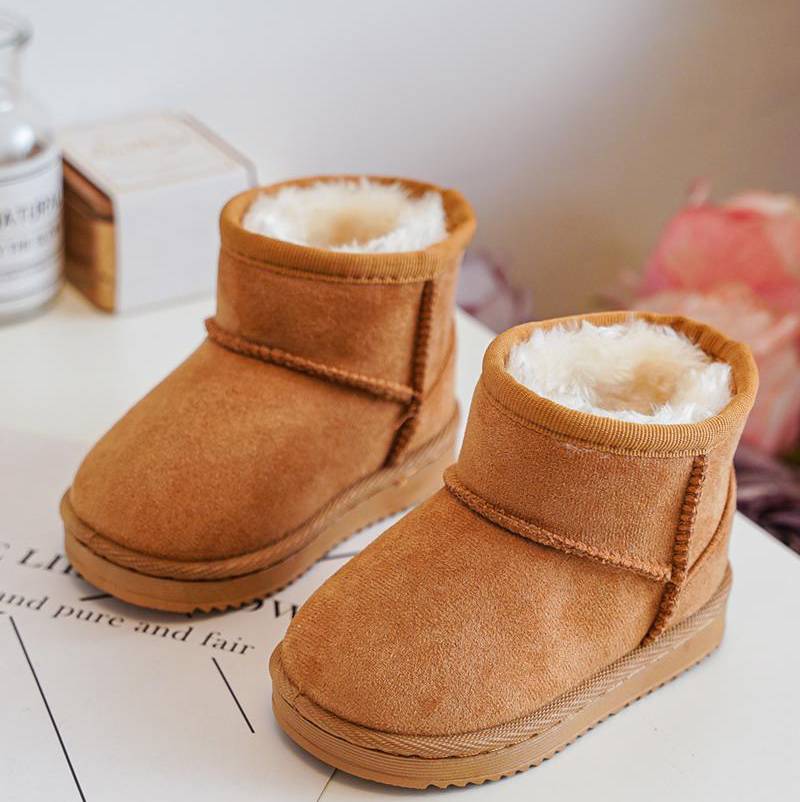 Toddler Camel Sheepskin Suede Boots