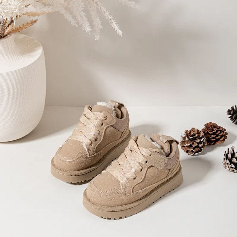 Girls Beige Winter Trainers