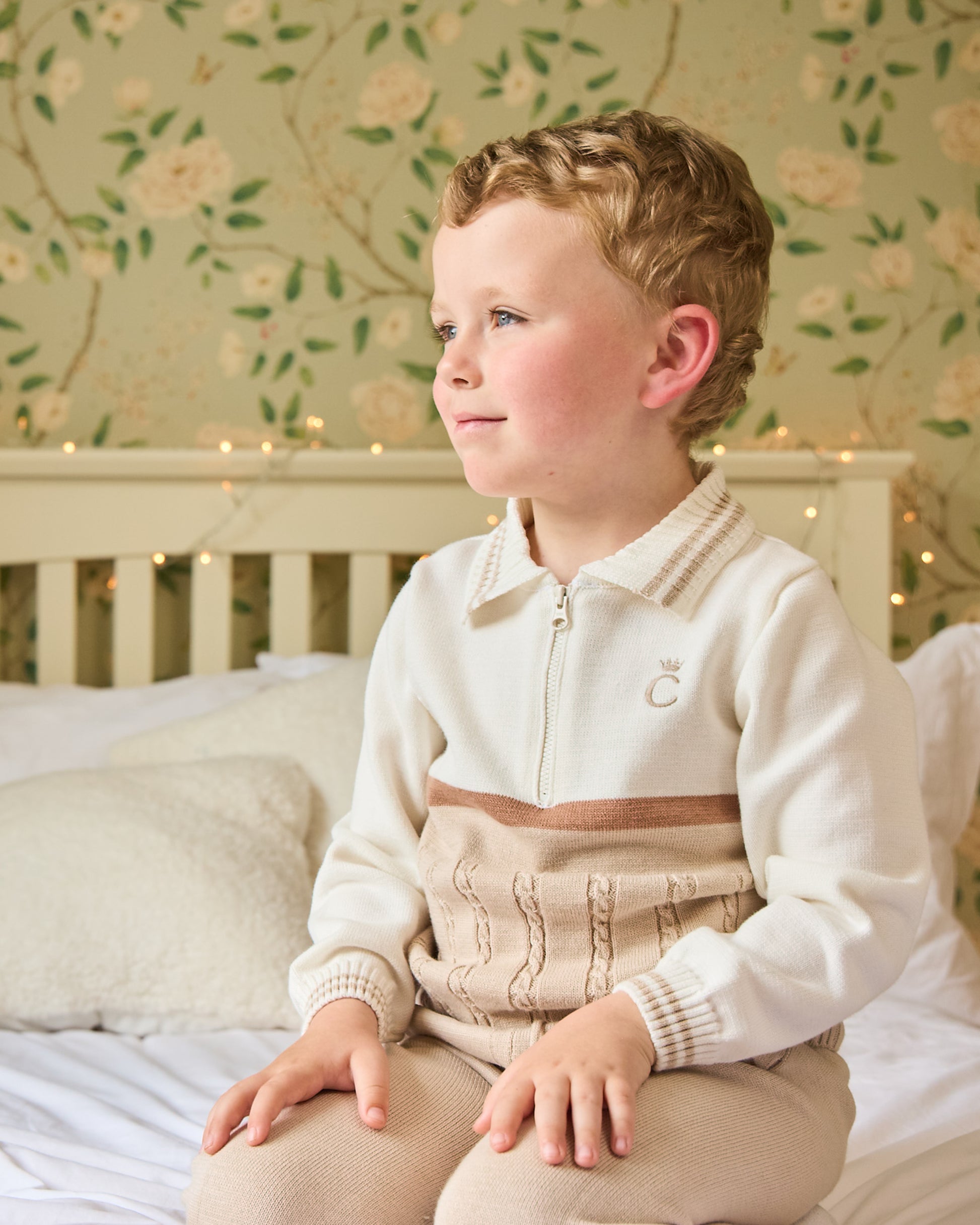 Caramelo Kids Baby Boys Mink Knitted Tracksuit