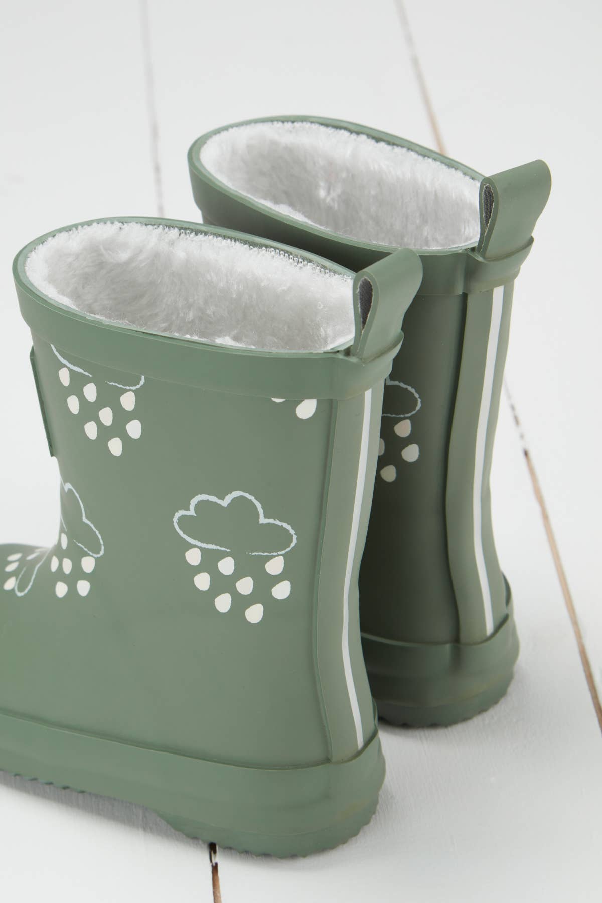 Khaki Green Colour-Changing Kids Wellies