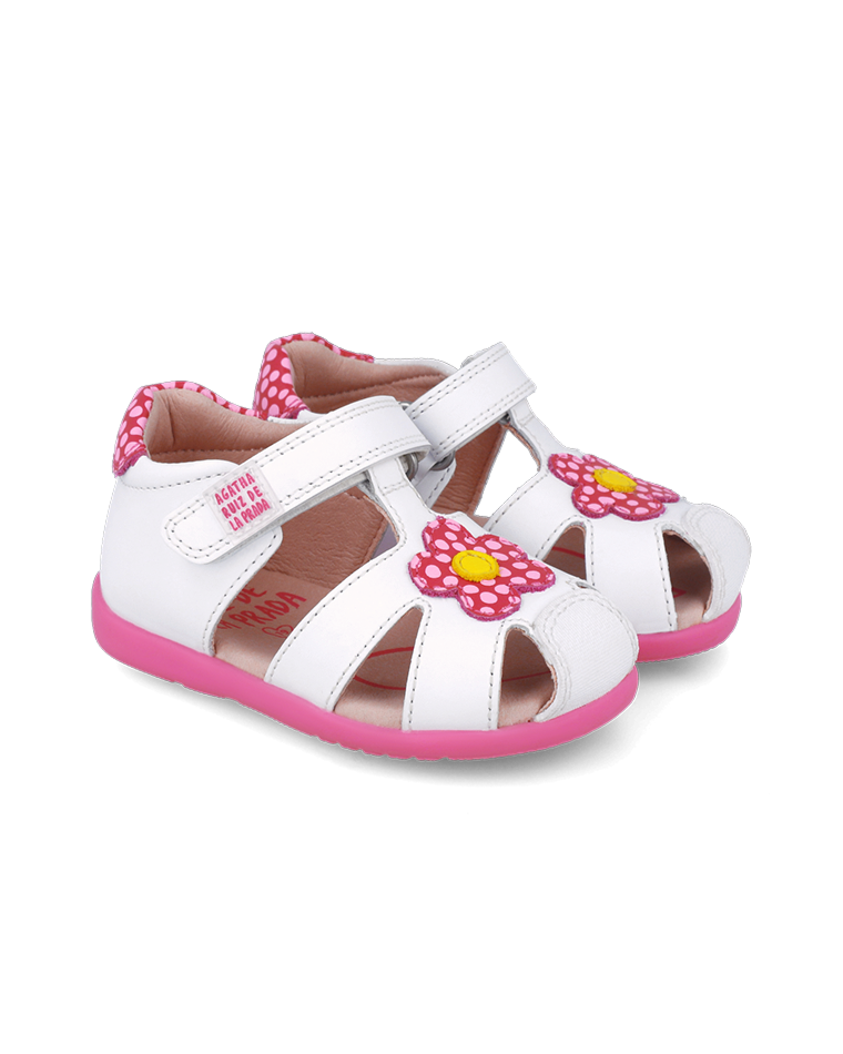 Agatha Ruiz de la Prada Toddler White Flower Sandal