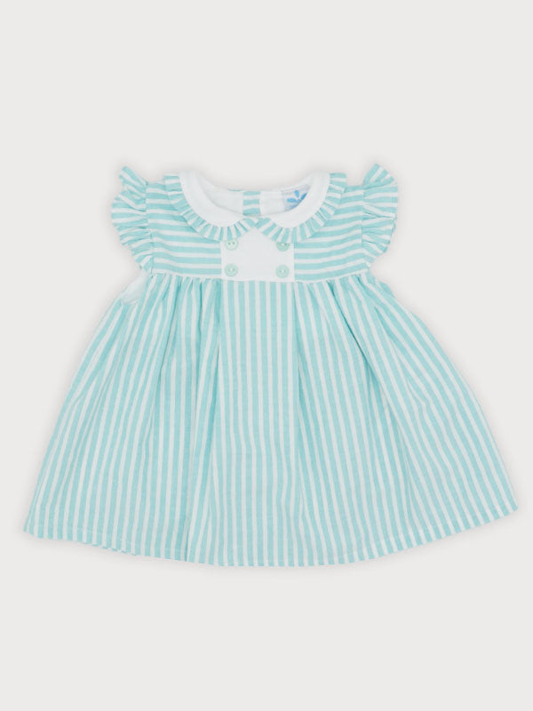 Sardon Girls Mint Green Striped Dress