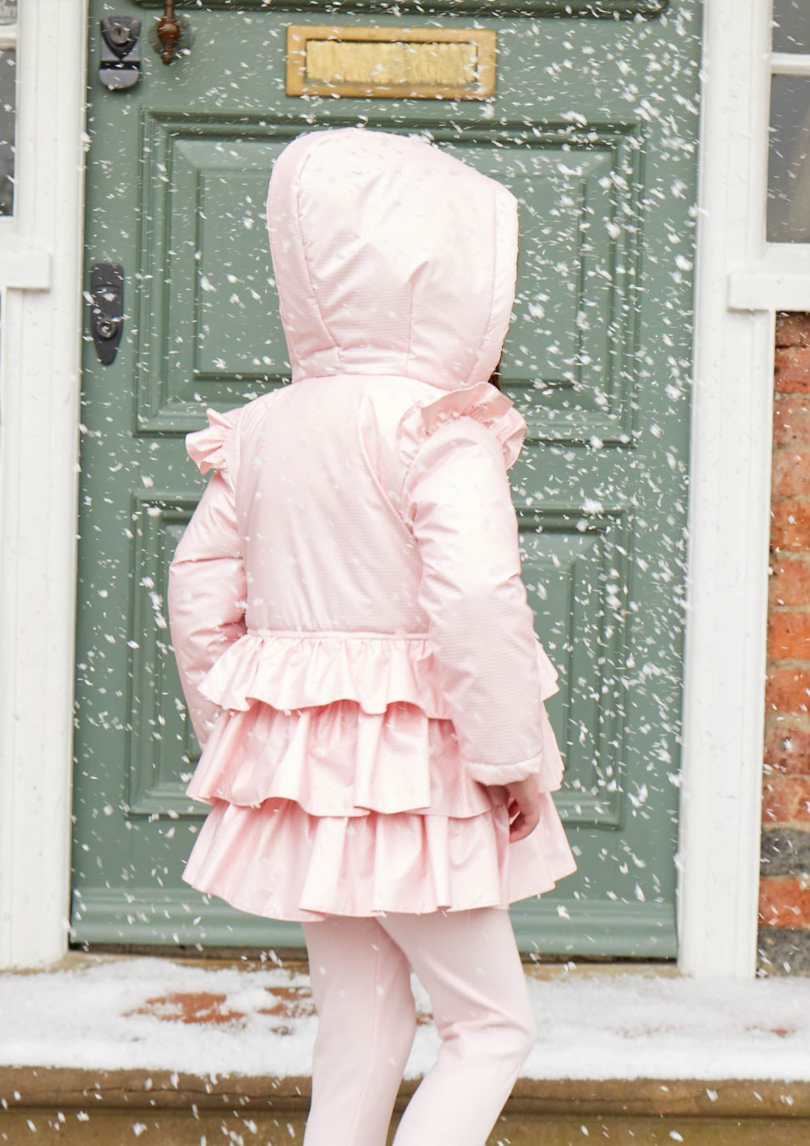 Girls ruffle clearance coat