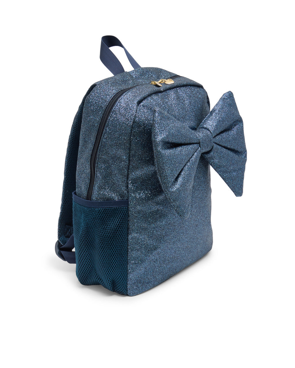 Caramelo Kids Navy School Bag Glitter Back Pack with Bow