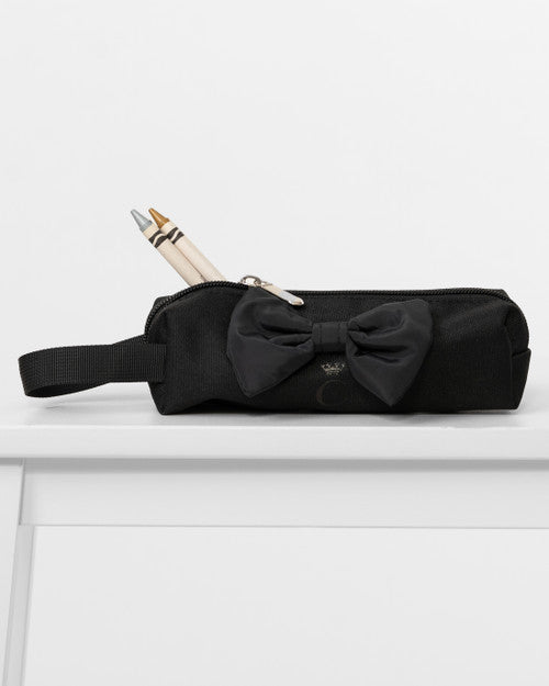 Caramelo Kids Black Pencil Case with Bow