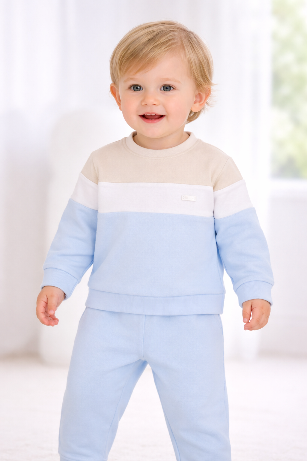 Amore Boys Blue Beige Jog Set