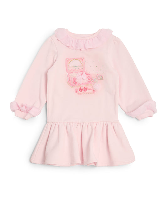 Caramelo Kids Girls Pink Jewellery Box Sweater Dress