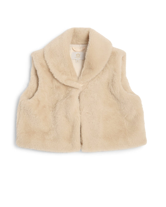 Caramelo Kids Girls Mink Soft Faux Fur Gillet