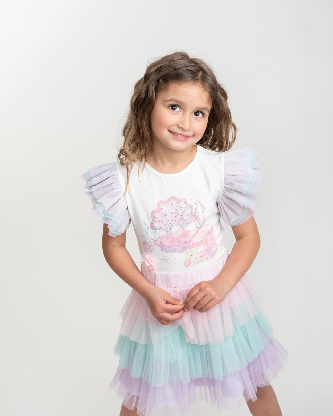 Caramelo Kids Girls Rainbow Deep Sea Dreams Skirt Set