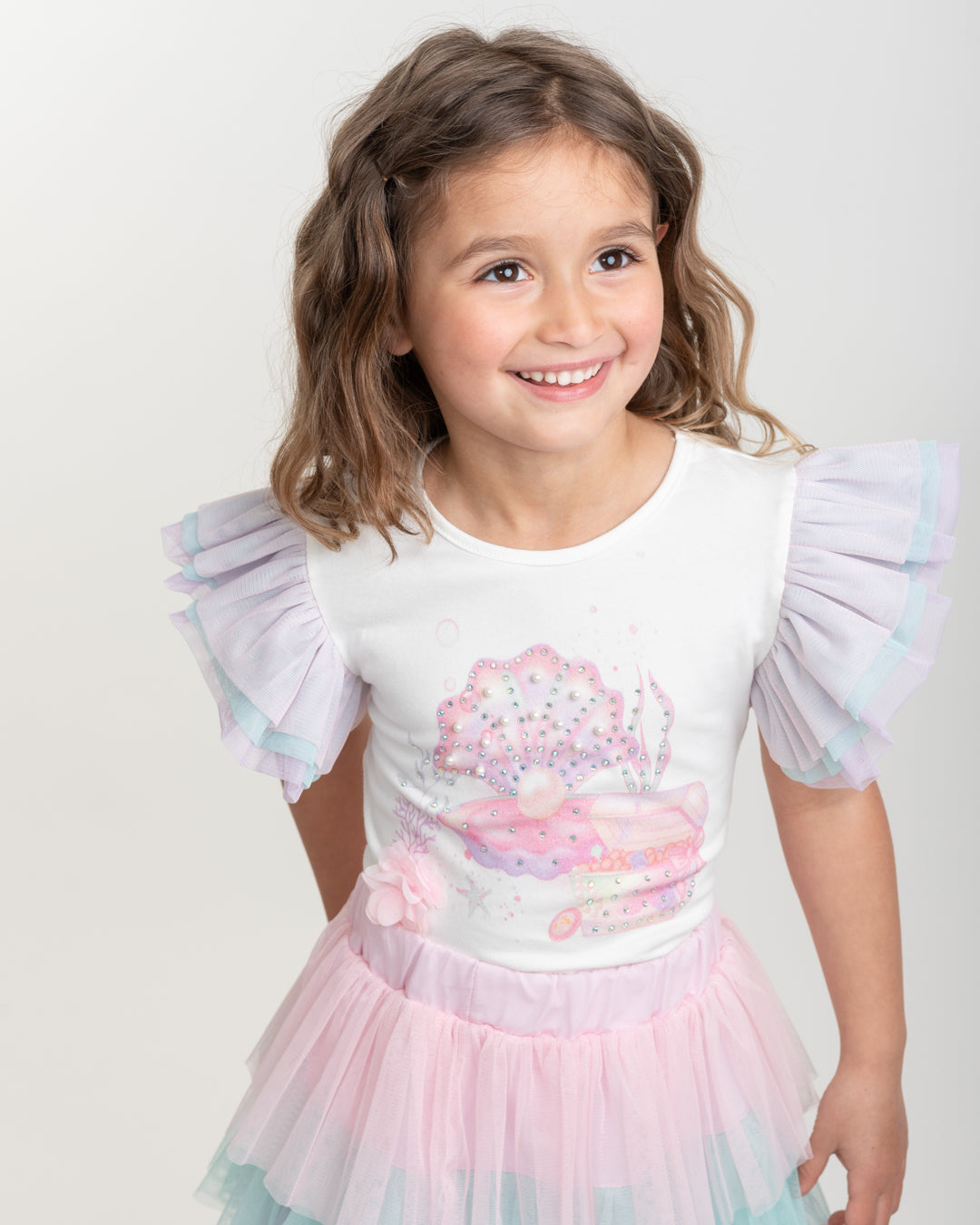 Caramelo Kids Girls Rainbow Deep Sea Dreams Skirt Set