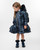 Caramelo Kids Girls Navy Quilted Coat with Bow