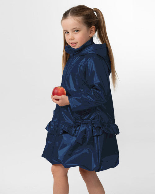 Caramelo Kids Girls Navy Rain Mac with Bow *Preorder