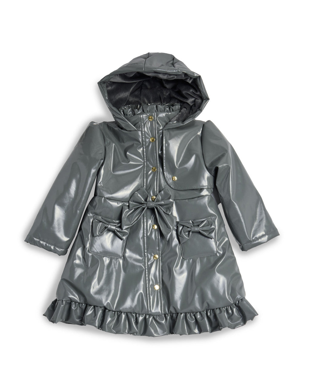 Caramelo Kids Grey Bow Rain Mac *Preorder