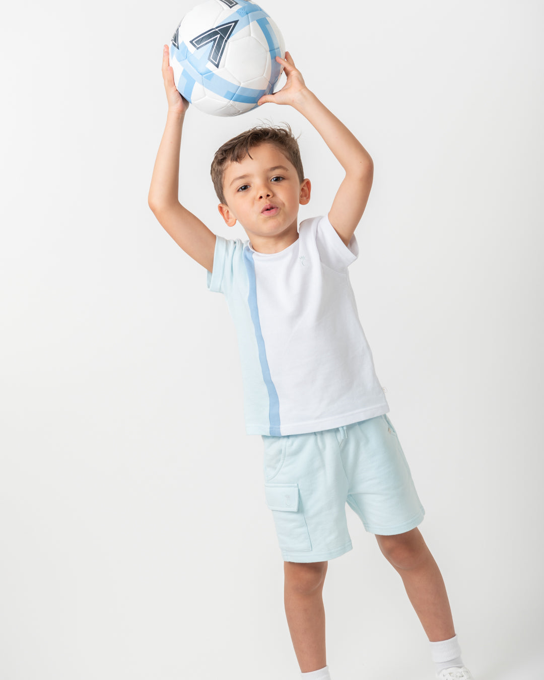 Caramelo Kids Boys Sky Block Colour Shorts Set