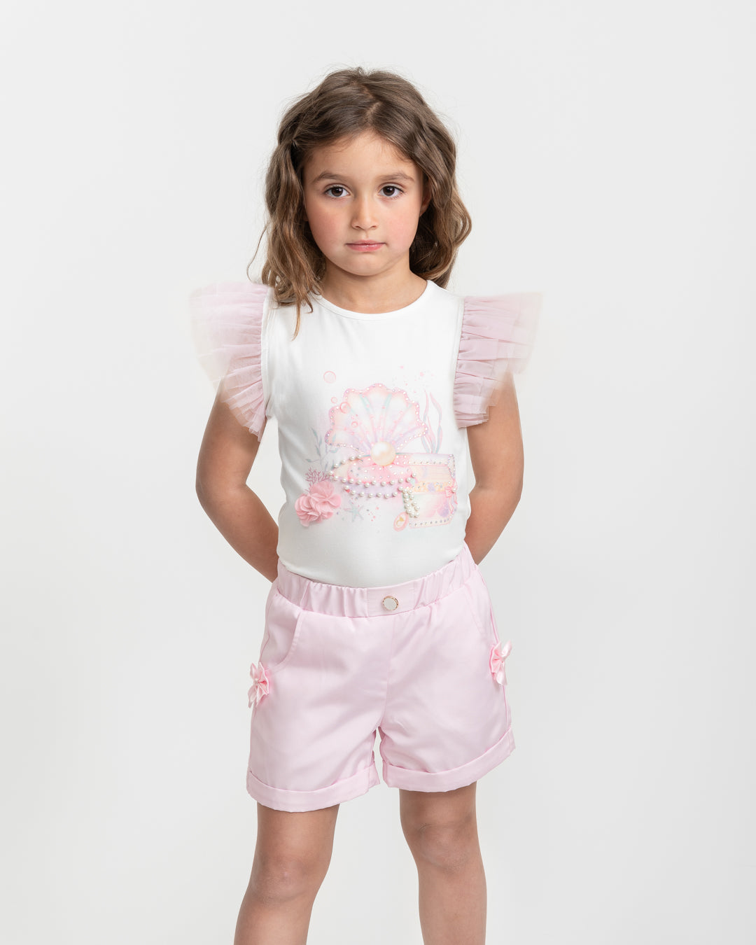 Caramelo Kids Girls Rainbow Deep Sea Dreams Shorts Set