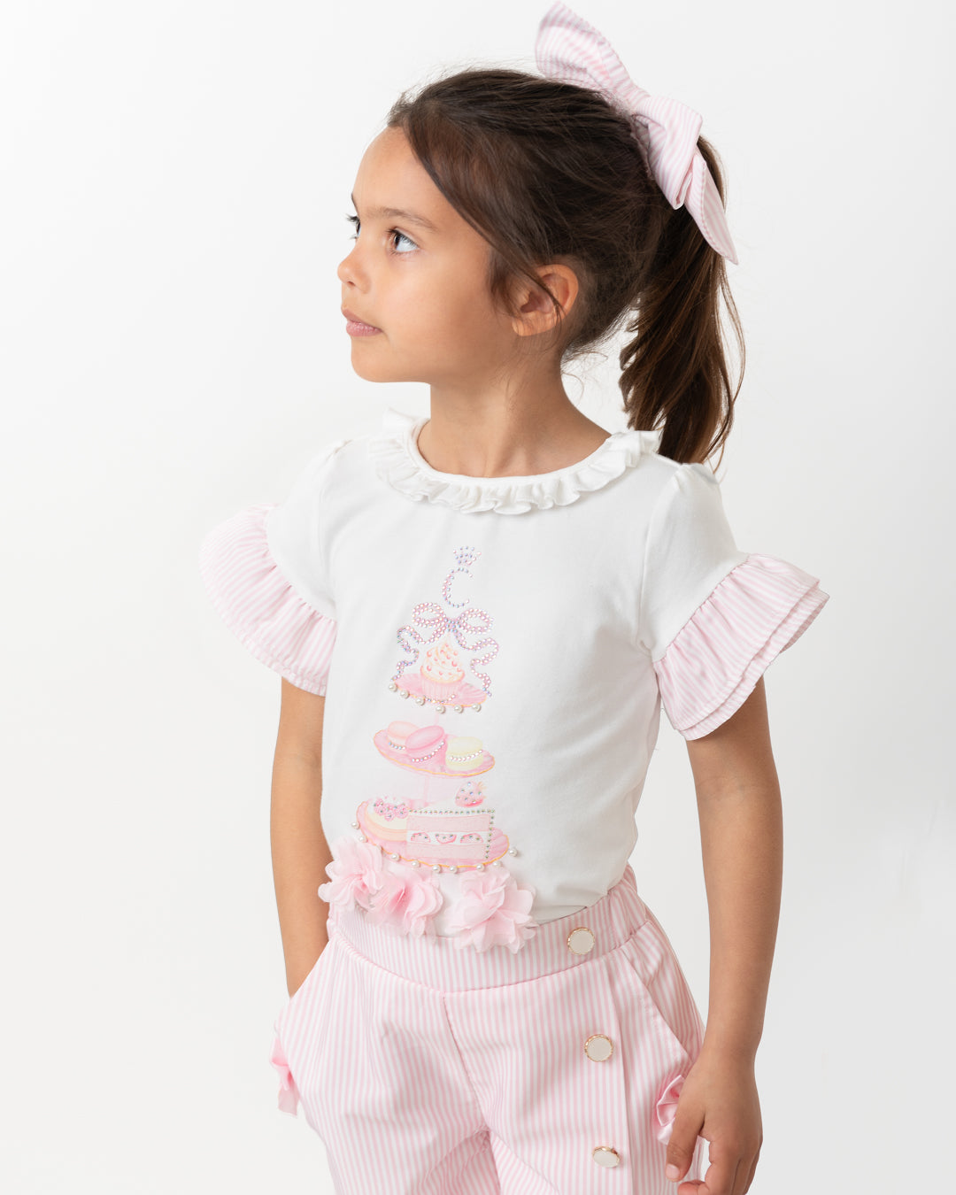 Caramelo Kids Girls Pink English Summer Shorts Set