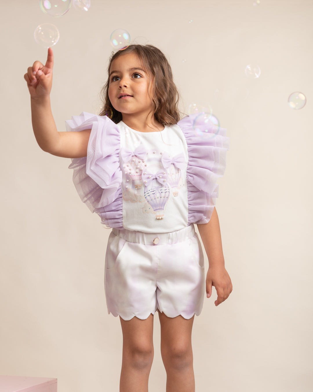 Caramelo Kids Girls Lilac Fly Away Shorts Set